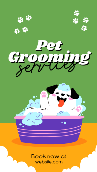 Dog Bath Grooming Facebook story Image Preview