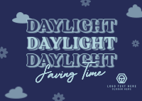 Quirky Daylight Saving Postcard Design