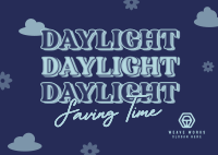 Quirky Daylight Saving Postcard Image Preview