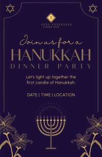 Hanukkah Lilies Invitation Image Preview