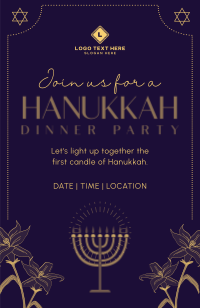 Hanukkah Lilies Invitation Preview