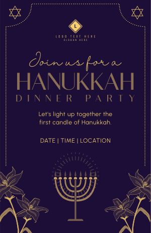 Hanukkah Lilies Invitation Image Preview