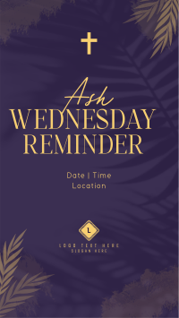 Ash Wednesday Reminder Instagram story Image Preview