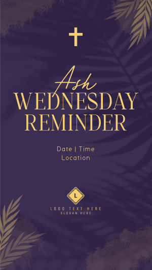 Ash Wednesday Reminder Instagram story Image Preview