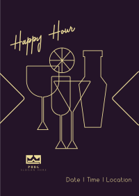 Cocktail Happy Hour Poster Design