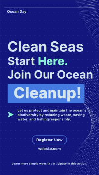 Ocean Day Clean Up Minimalist YouTube short Image Preview