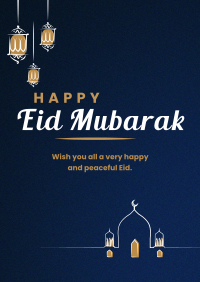 Eid Mubarak Lanterns Poster Design