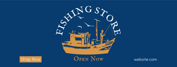 Fishing Store Facebook Cover Design Image Preview