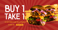 Flame Grilled Burgers Facebook Ad Design