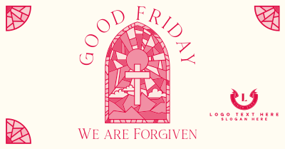 Good Friday Stained Glass Facebook ad Image Preview