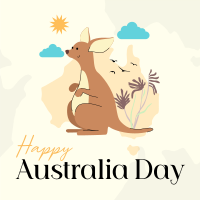 Kangaroo Australia Day Instagram Post Design