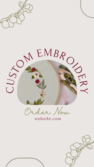 Embroidery Order Facebook story Image Preview