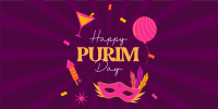 Purim Celebration Twitter Post Design