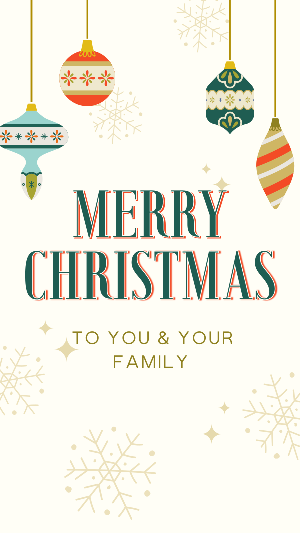 Merry Christmas Ornaments Facebook Story Design Image Preview