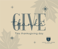 Minimalist Thanksgiving Facebook Post Design