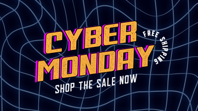 Vaporwave Cyber Monday Facebook event cover Image Preview