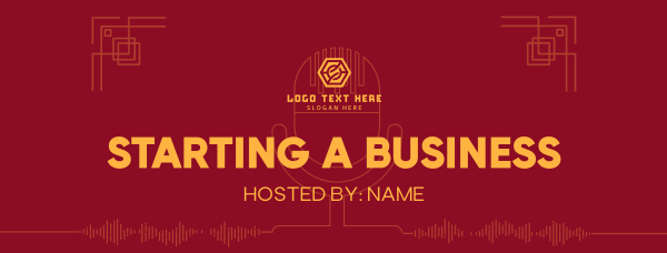 Simple Business Podcast Facebook Cover Design Image Preview