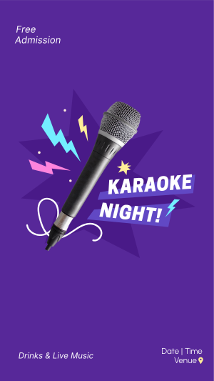 Karaoke Night Blast Instagram story Image Preview