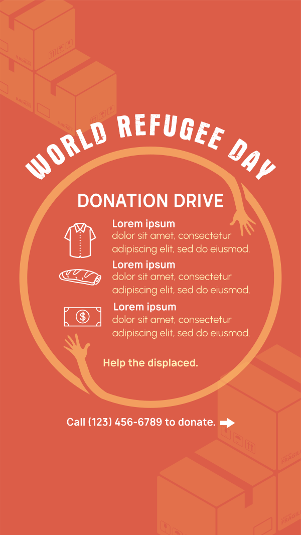 World Refugee Day Donations Instagram Story Design Image Preview
