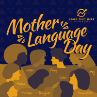 Abstract International Mother Language Day Instagram Post Design