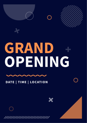 Geometric Shapes Grand Opening Flyer