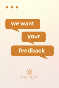 We Want Your Feedback Pinterest Pin Design
