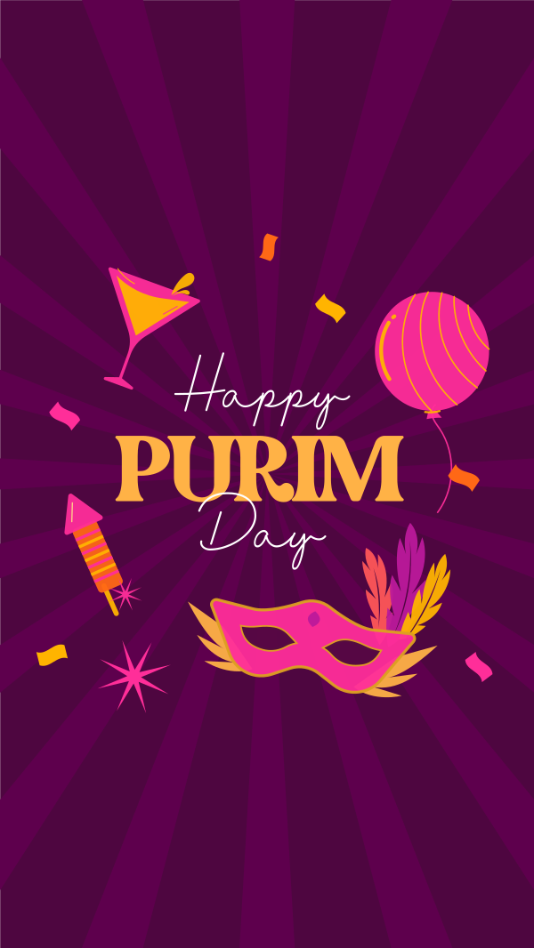 Purim Celebration Facebook Story Design