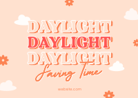 Quirky Daylight Saving Postcard Design