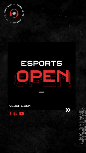 Esports Open Facebook story Image Preview