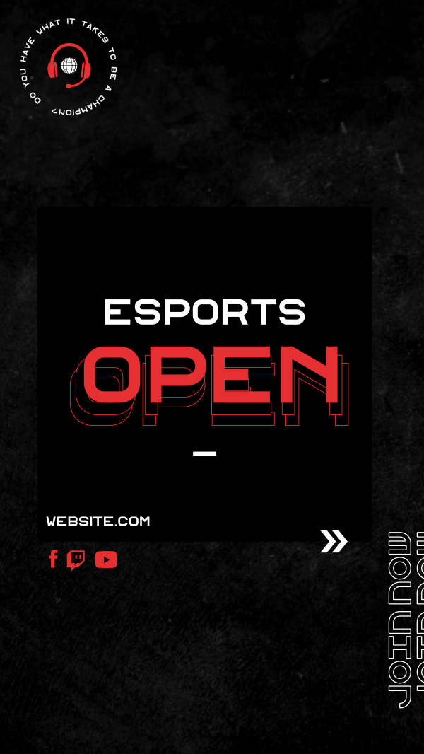 Esports Open Facebook Story Design