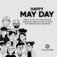 Happy May Day Workers Instagram Post Design