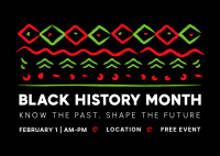 Black History Month Pattern Postcard Design