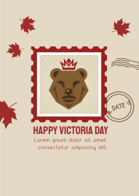 Victoria Day Bear Stamp Poster Design