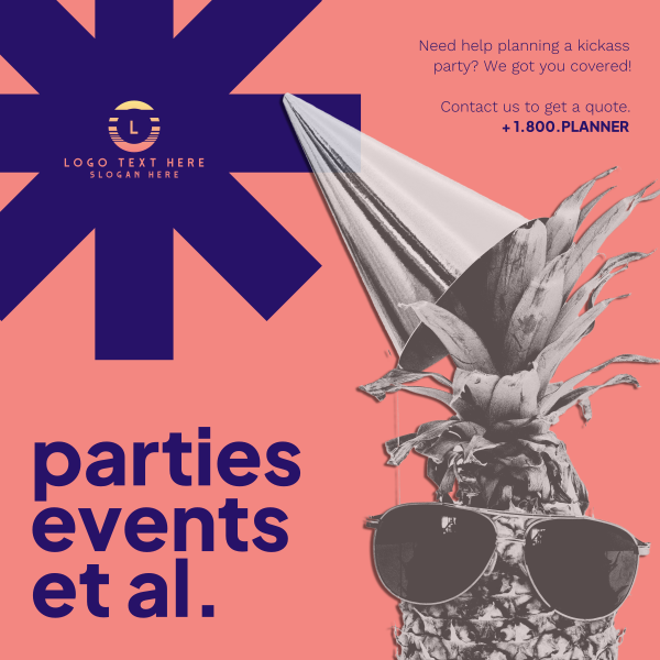 Pineapple Event Planner Instagram Post Design Image Preview
