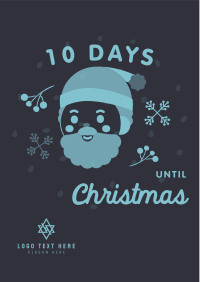 Cute Santa Countdown Flyer Design