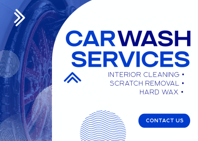 Minimal Car Wash Service Postcard Image Preview