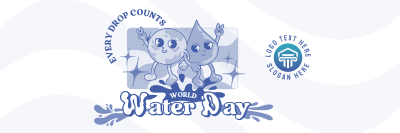Cartoon Water Day Twitter header (cover) Image Preview