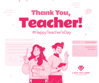 Thank You Teacher Facebook Post Design
