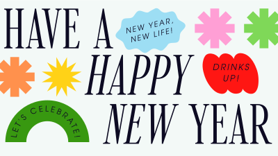 Quirky New Year Greeting Facebook event cover Image Preview