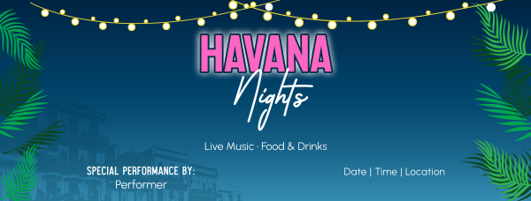 Havana Nights Facebook Cover Design Image Preview