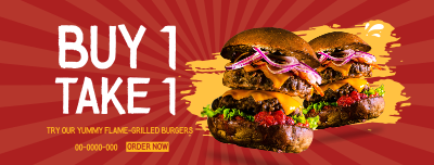 Flame Grilled Burgers Facebook cover Image Preview