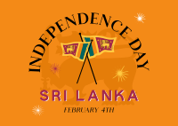 Sri Lanka Independence Badge Postcard Image Preview