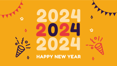 Playful New Year Greeting Facebook event cover Image Preview