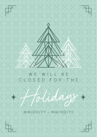 Ornamental Holiday Closing Poster Design