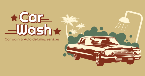 Vintage Carwash Facebook ad  BrandCrowd Facebook ad Maker