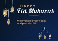 Eid Mubarak Lanterns Postcard Image Preview