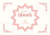 Ornamental Diwali Greeting Postcard Image Preview