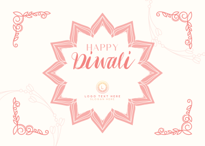 Ornamental Diwali Greeting Postcard Image Preview