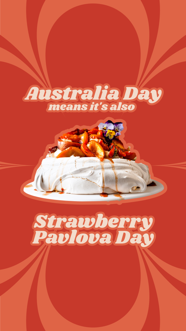 Australian Strawberry Pavlova Instagram Story Design Image Preview