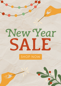 Rustic New Year Sale Poster Image Preview